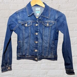 Old Navy Youth Girls Denim Jean Jacket Size L 10-12 Classic Blue Trucker